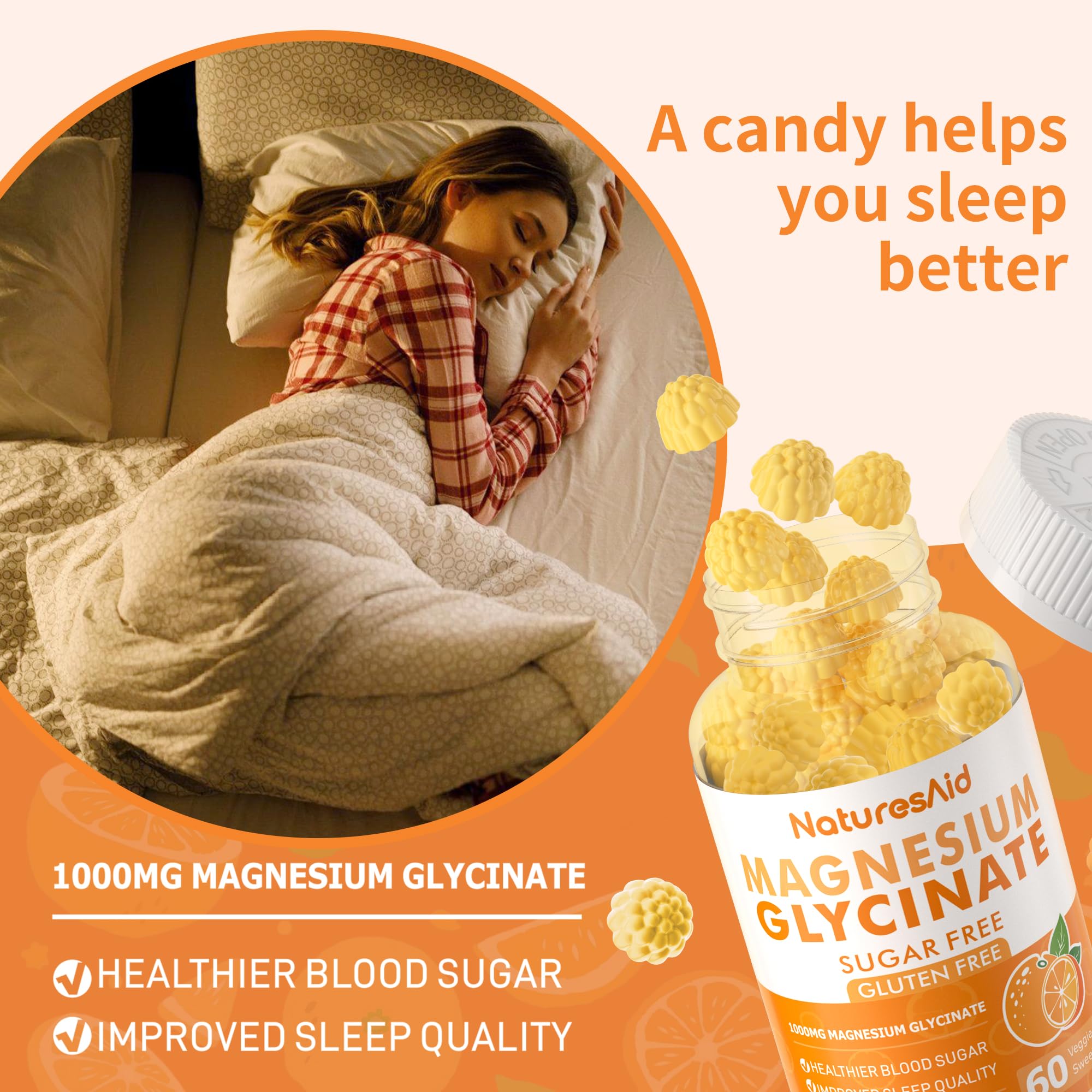 Natures Aid easy-chew gummies demonstrate a convenient daily routine.