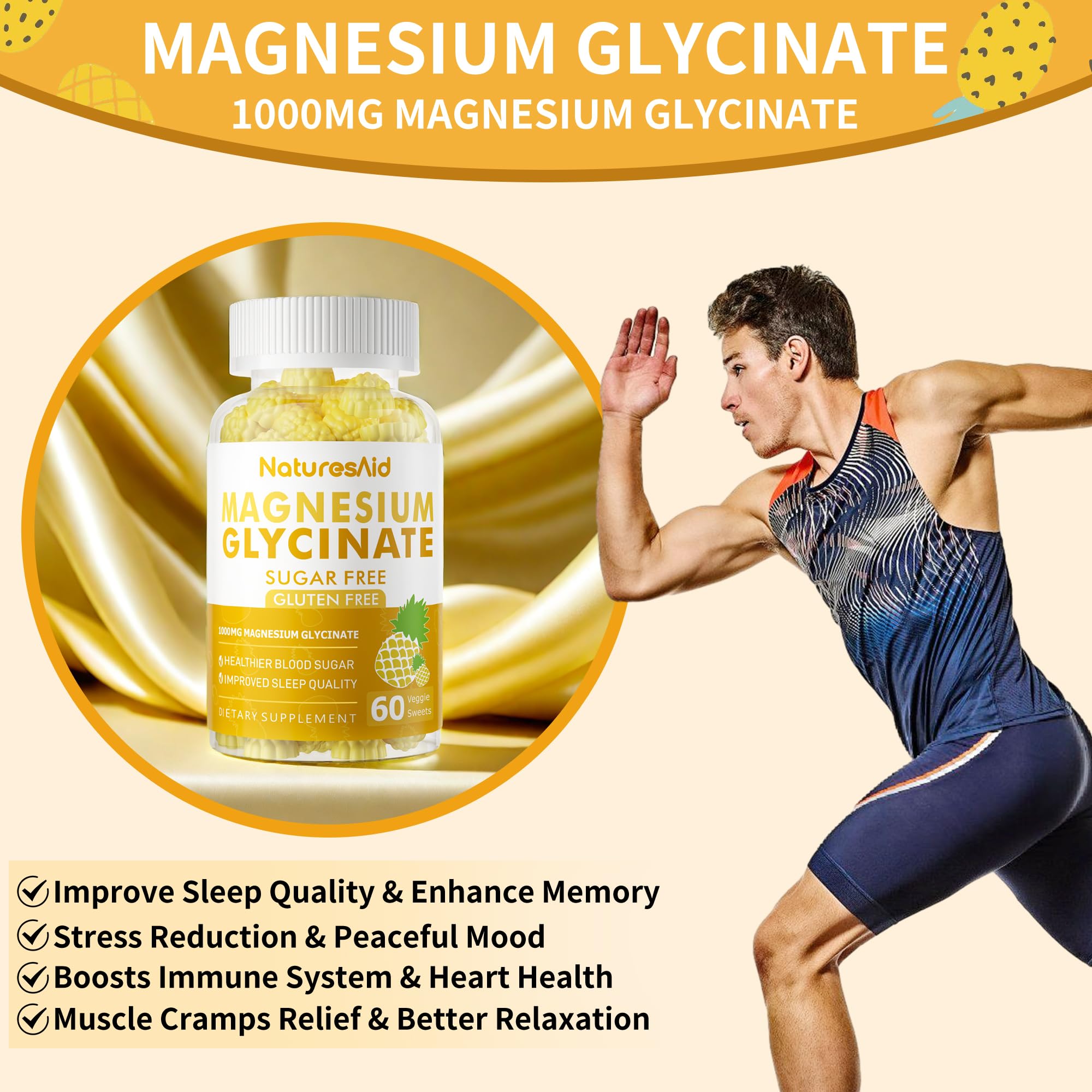 Boxed 120-count pack of Natures Aid magnesium glycinate gummies