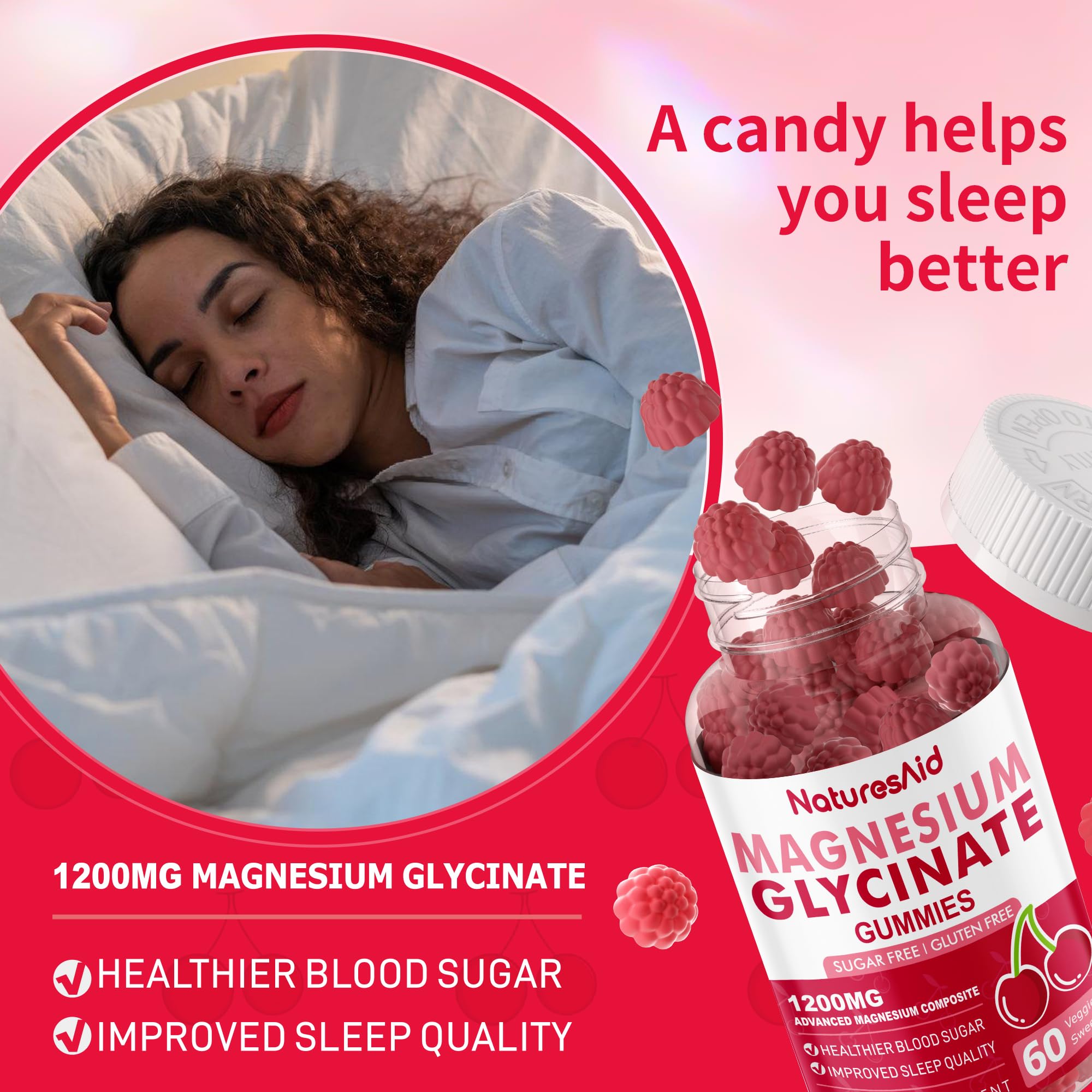 Natures Aid Magnesium Glycinate Gummies ingredients panel vegan and gluten-free