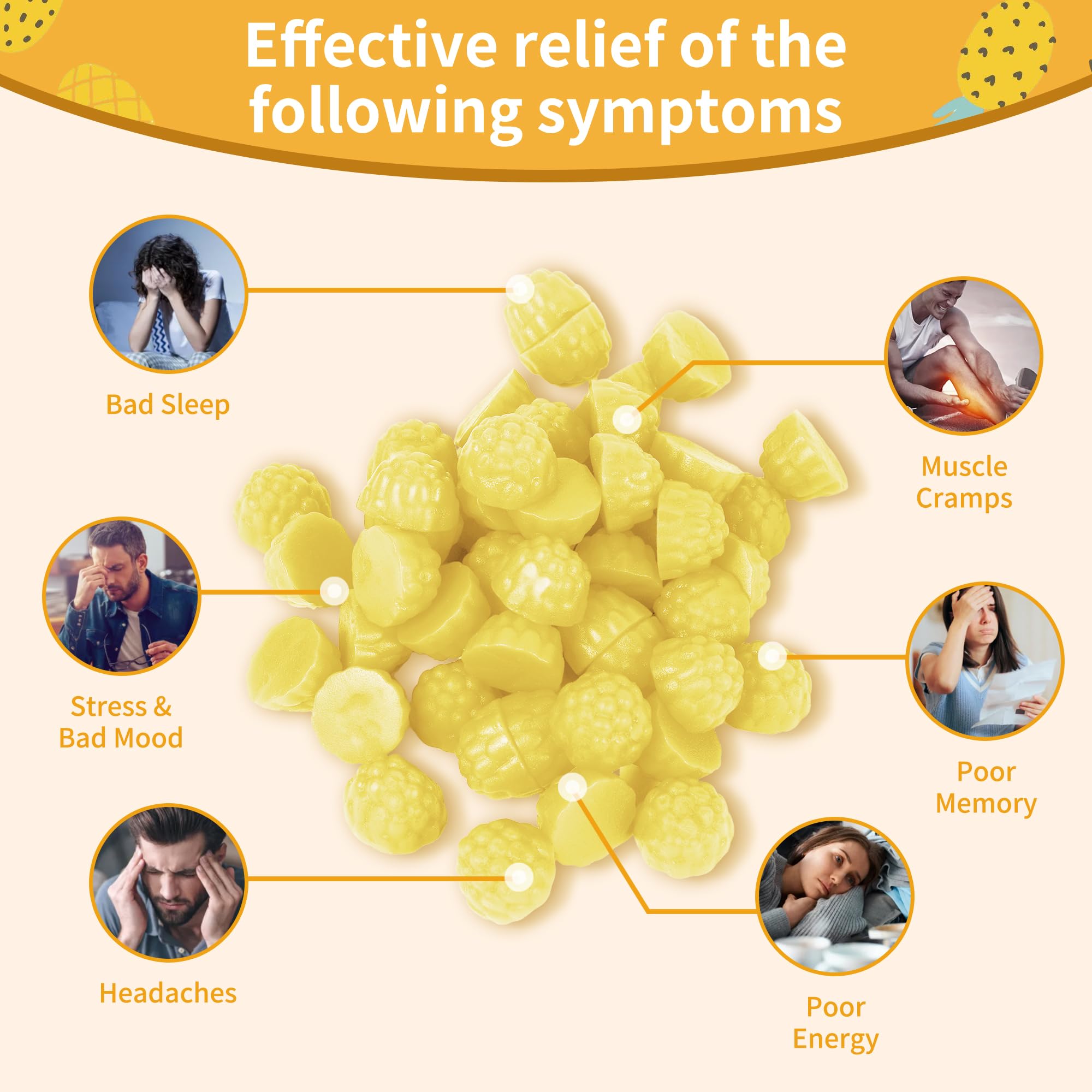Close-up of Natures Aid gummies texture showing soft pineapple chew