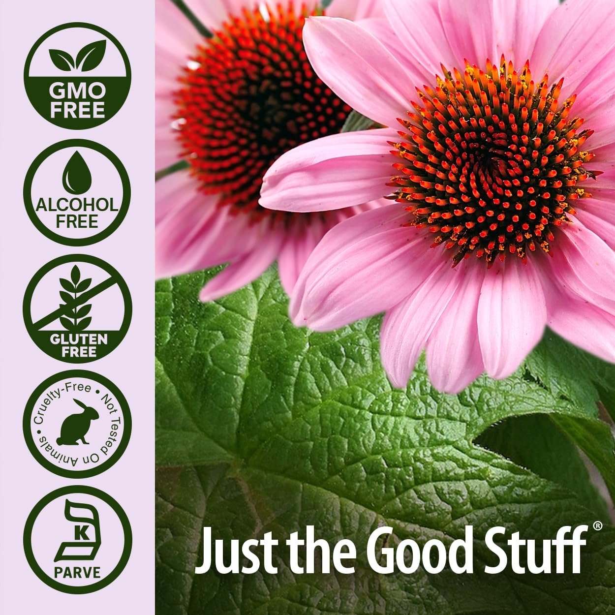 Nature's Answer gluten-free and non-GMO packaging supports dietary needs.