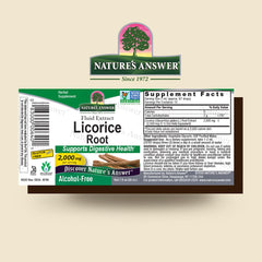 Nature's Answer Licorice Root label close-up showing authenticity and non-GMO promise