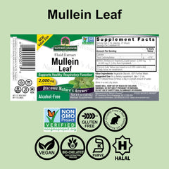 Nature's Answer Mullein Drops bottle showing convenient dosing for lung care
