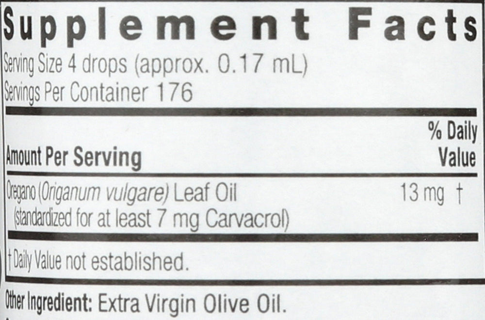 Nature's Answer Oil of Oregano Leaf amber bottle conveys purity and preservative-free integrity