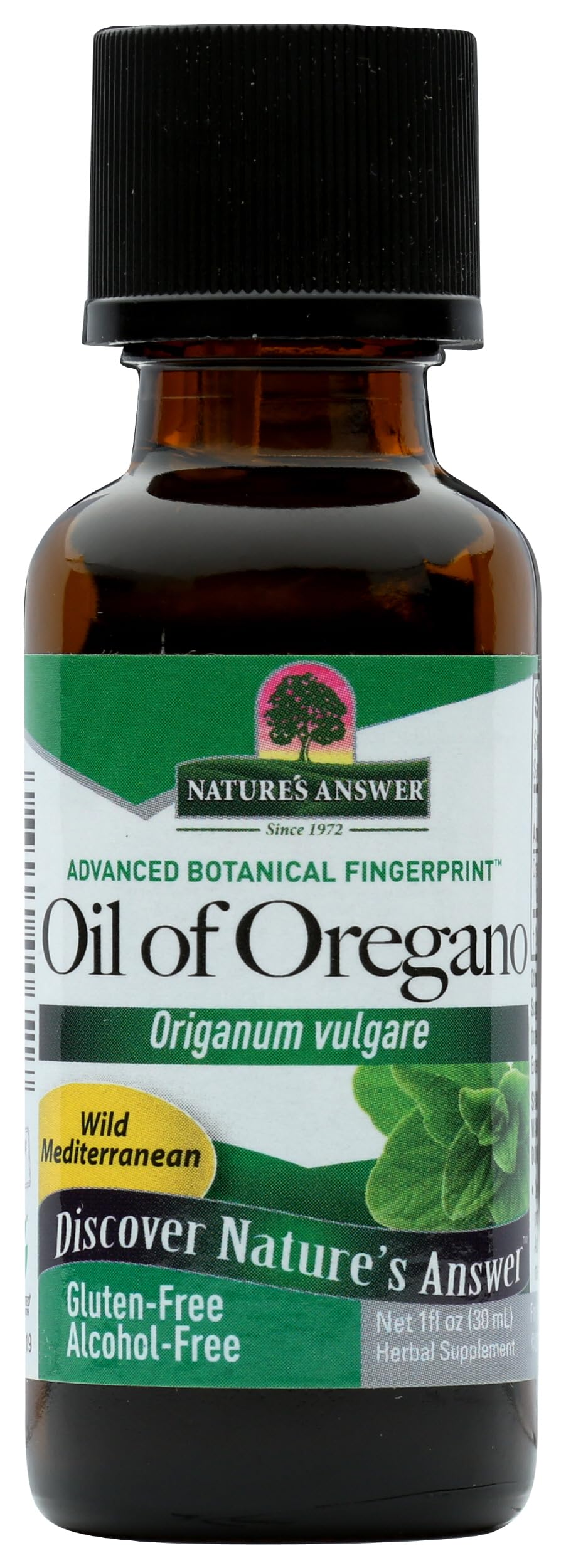 Nature's Answer Oil of Oregano Leaf bottle shows digestive support potential