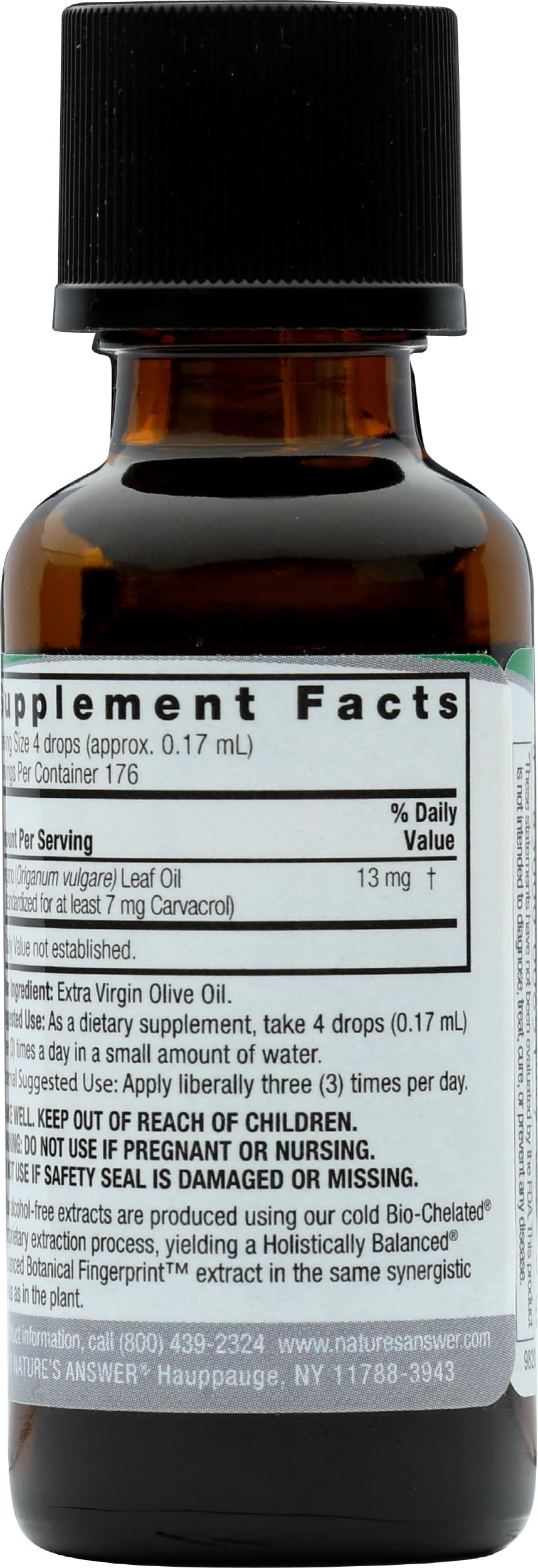 Nature's Answer Oil of Oregano Leaf dropper highlights concentrated wellness