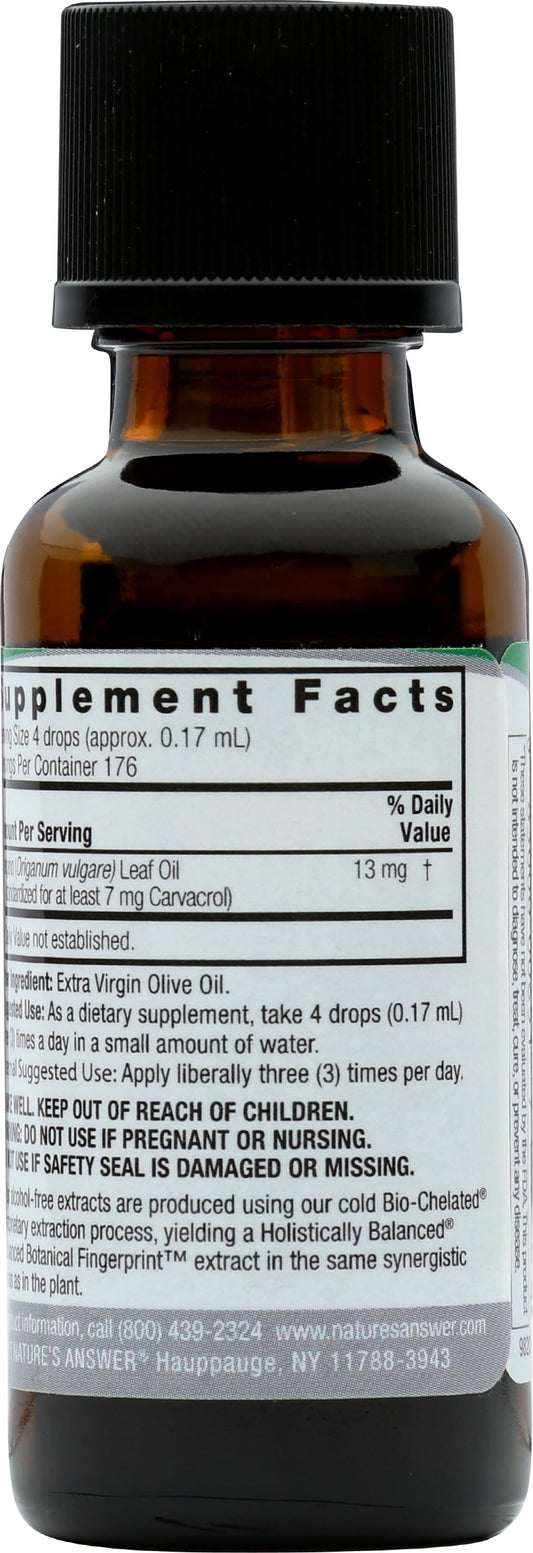 Nature's Answer Oil of Oregano Leaf dropper highlights concentrated wellness