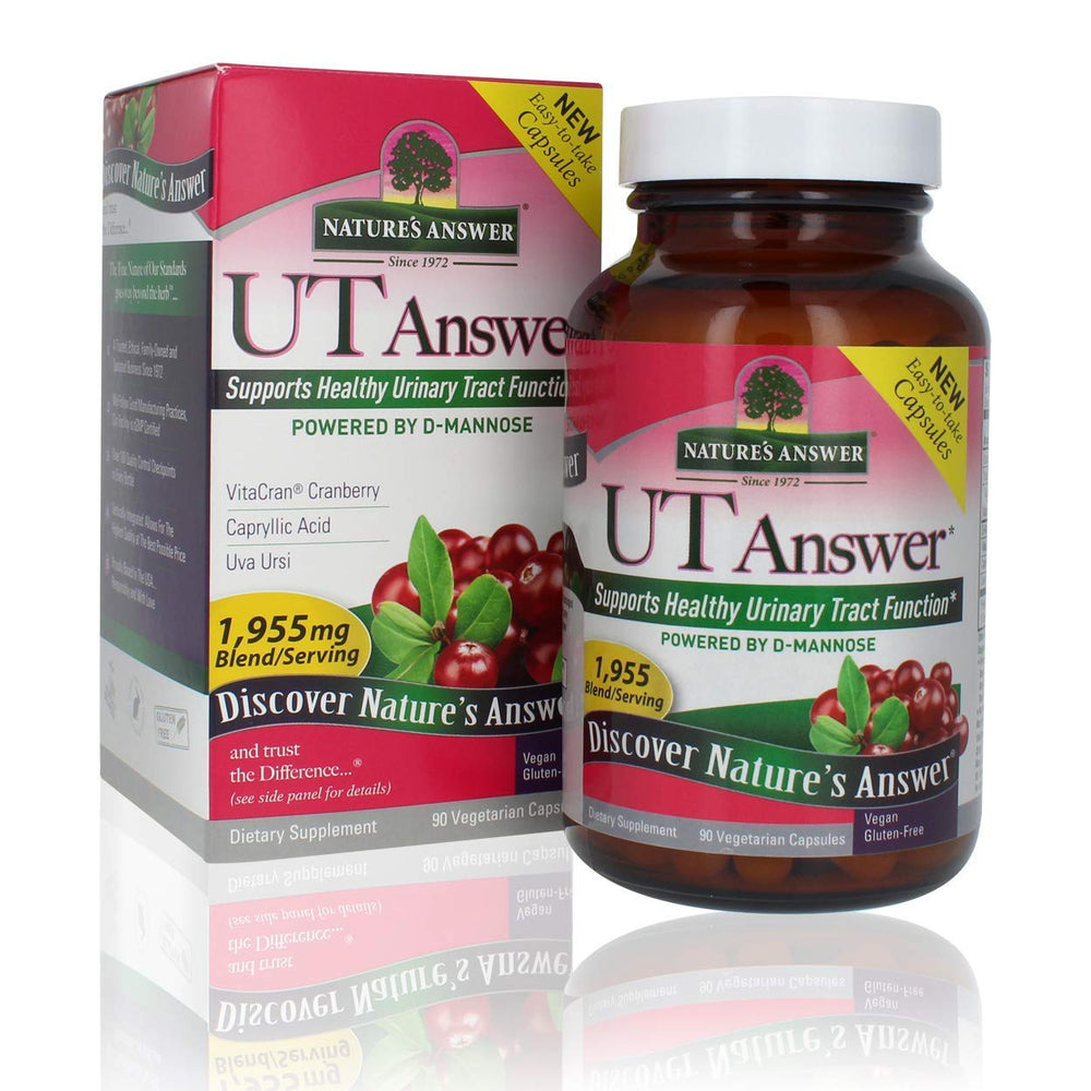 Nature's Answer UT Answer 90VC bottle with cranberry and D-Mannose blend for urinary support.