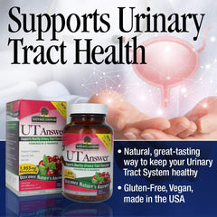 UT Answer ingredient blend featuring cranberry, D-Mannose, Vitamin C for urinary wellness.