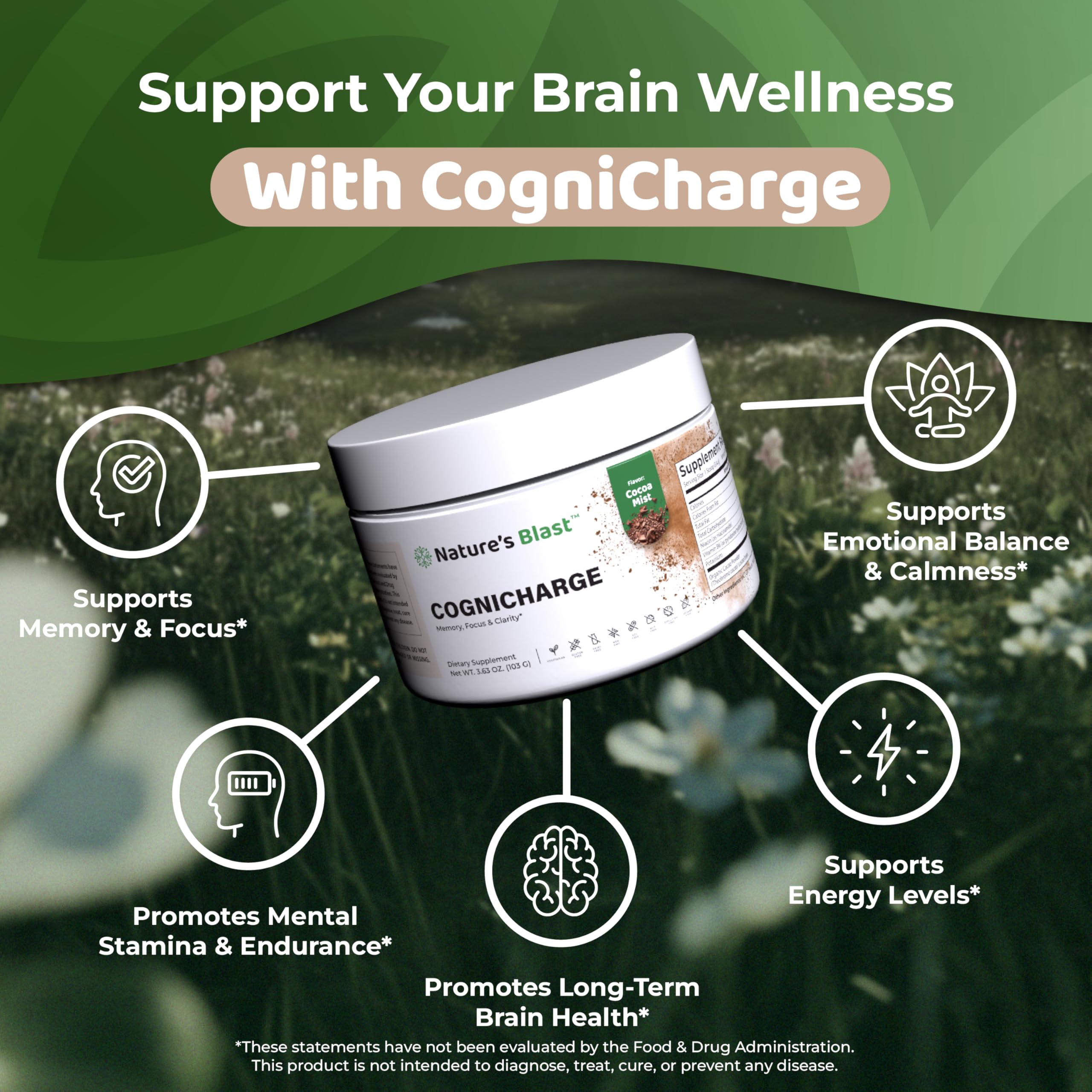 NATURES BLAST CogniCharge USA-made seal signaling safety and quality.