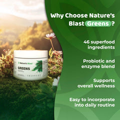NATURES BLAST Greens Superfood Powder mixing in water for a refreshing green drink