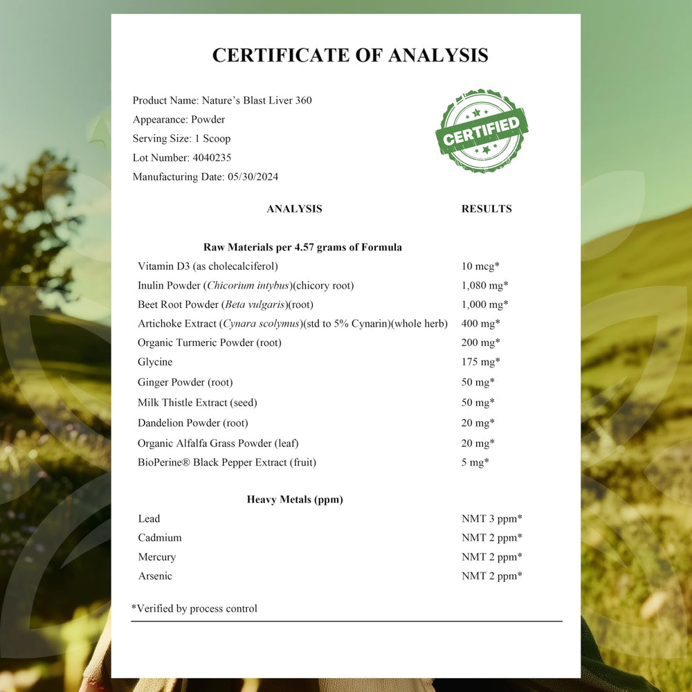 NATURES BLAST Liver 360 label-front communicates ingredients and trusted sourcing.