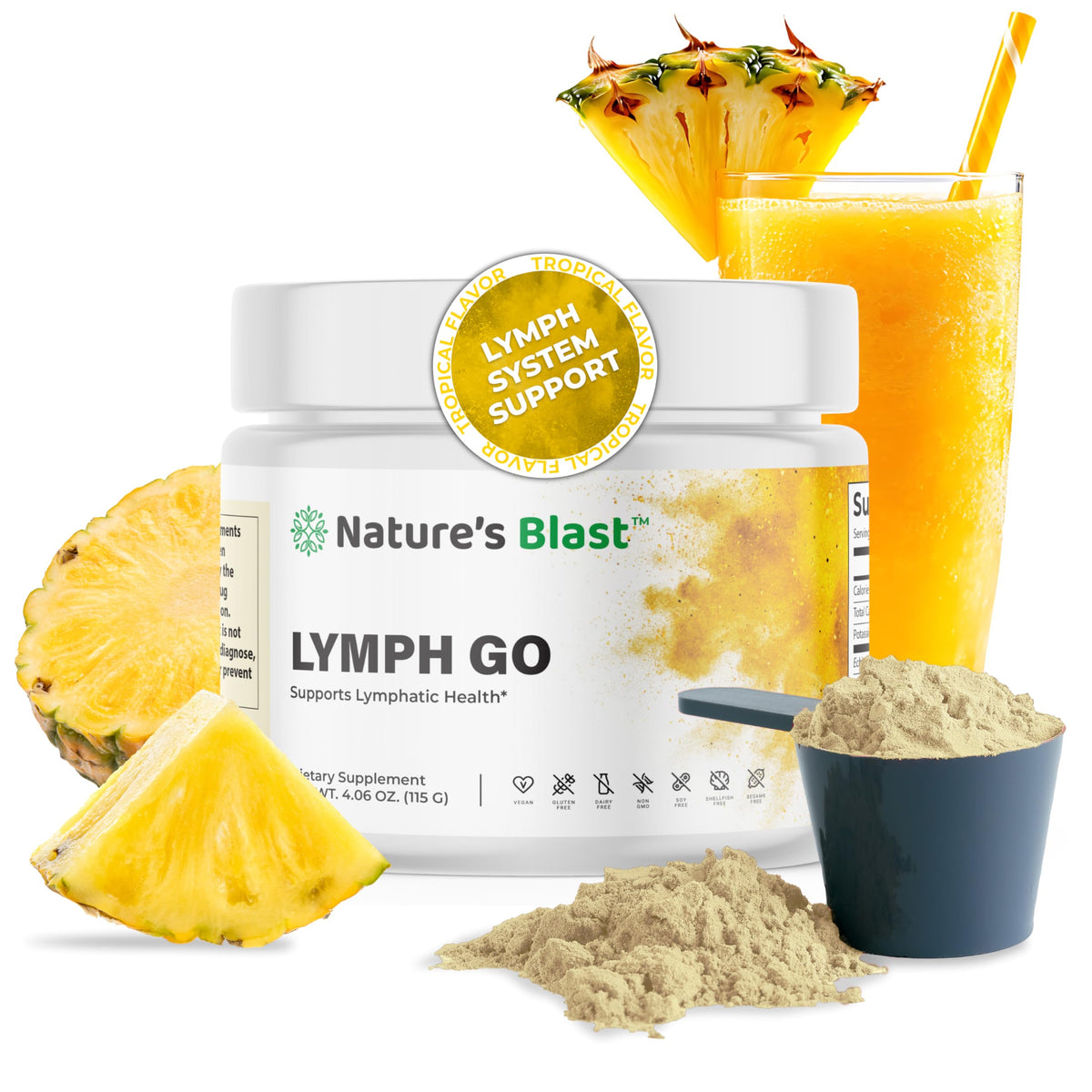 Nature's Blast Lymph Go bottle front view for daily lymph support