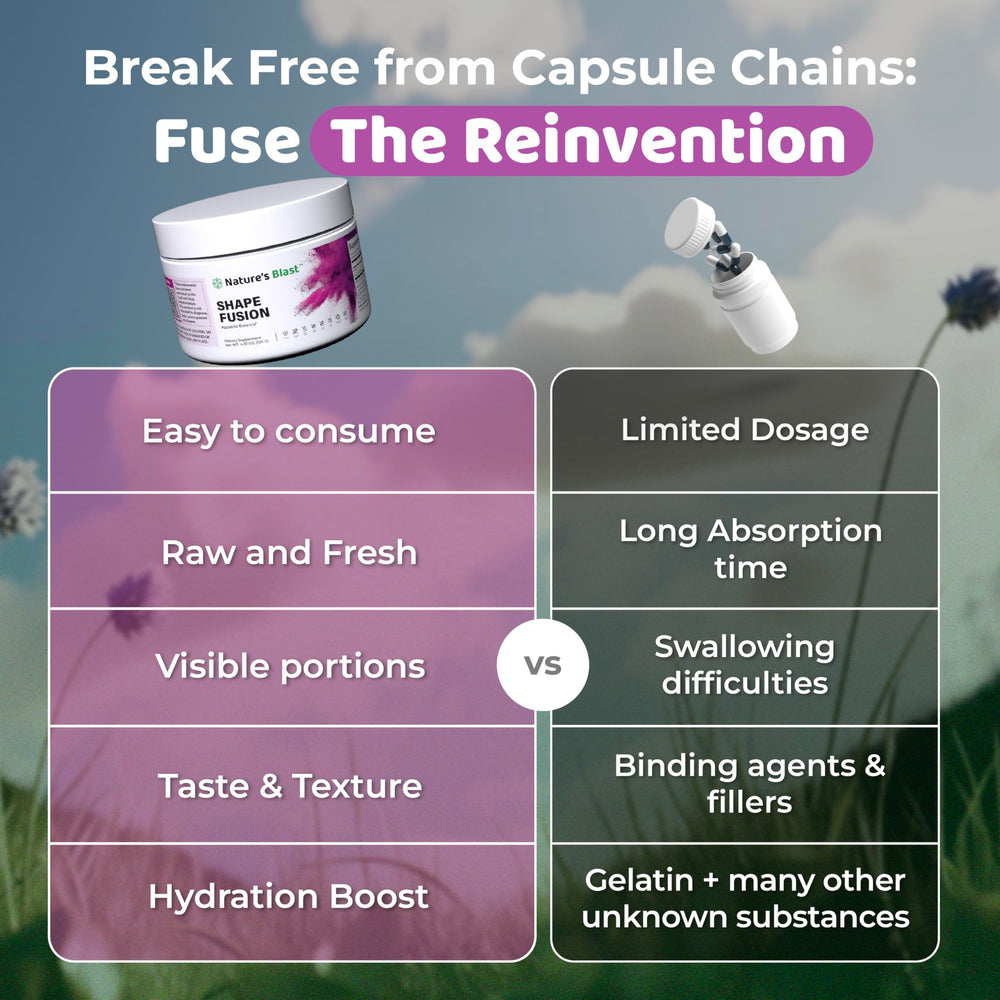 NATURES BLAST Shape Fusion spoon in cup for easy morning ritual.