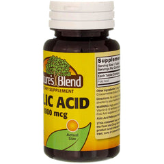 Nature's Blend bottle dimensions are 2.5 inches by 4.8 inches.