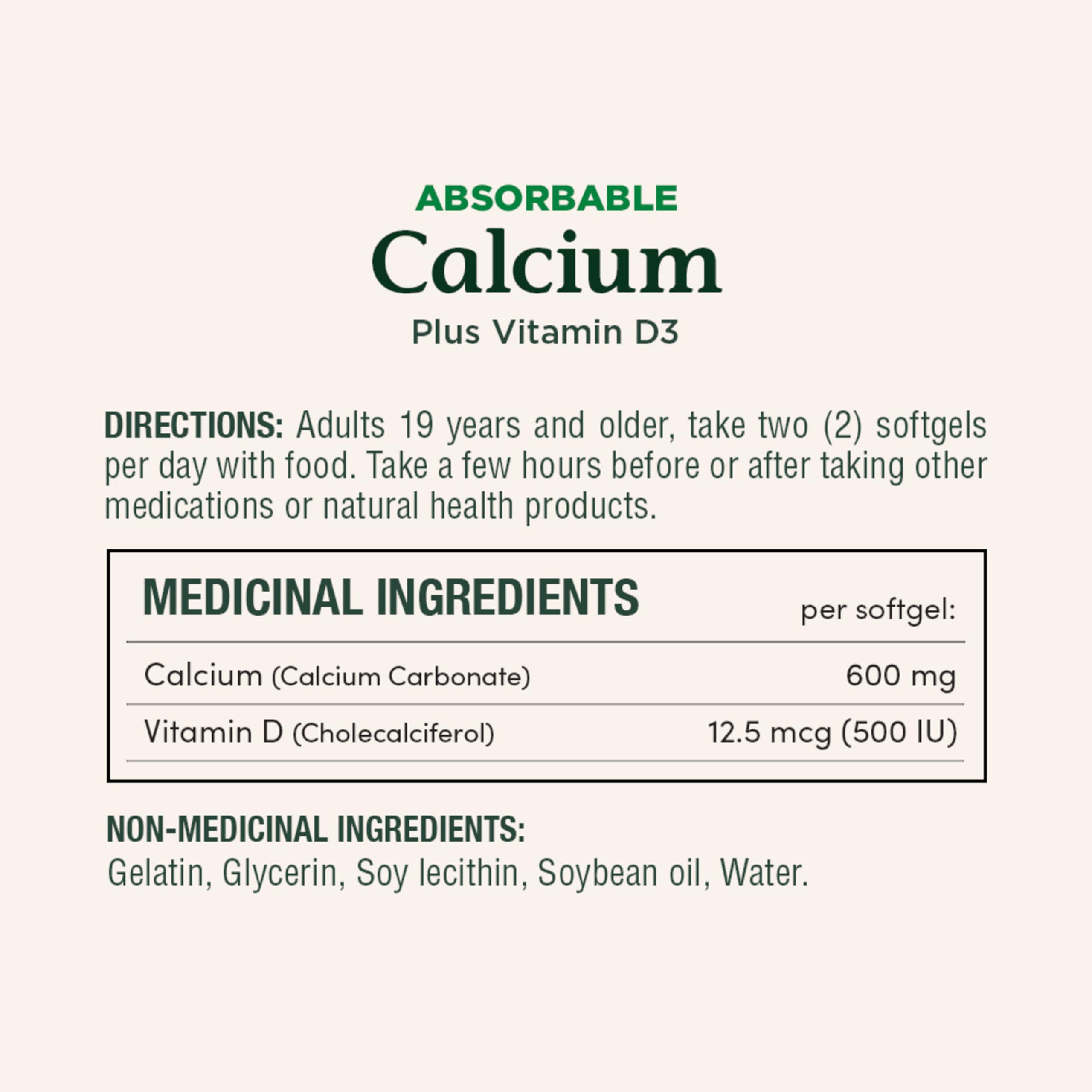 Close-up of Nature's Bounty softgels with clear label text for absorption benefits