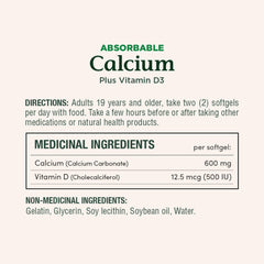 Close-up of Nature's Bounty softgels with clear label text for absorption benefits