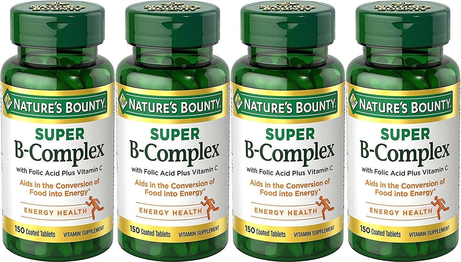 Nature's Bounty B-Complex bottle with tablets, supporting daily nutrient intake