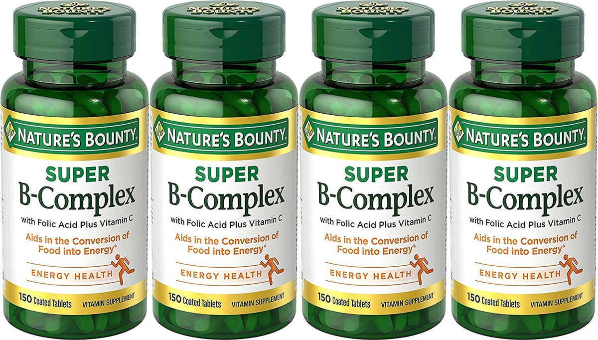 Nature's Bounty B-Complex bottle with tablets, supporting daily nutrient intake