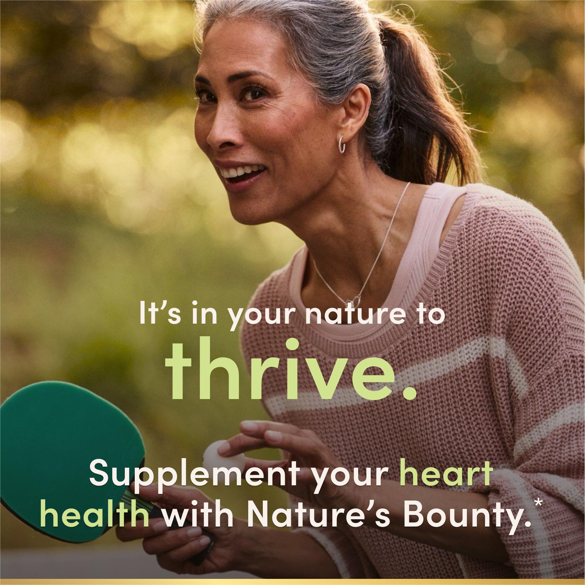 Amber bottle of CoQ10 softgels demonstrates safety and pure ingredients.
