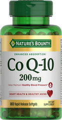Nature's Bounty CoQ10 rapid-release softgels front view for daily heart support