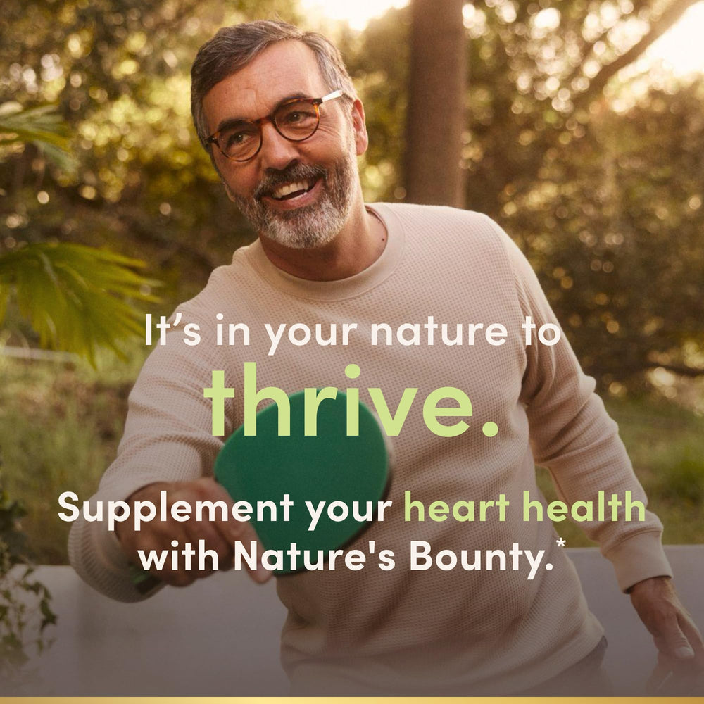 Nature's Bounty CoQ10 ingredients panel featuring Q-Sorb antioxidant