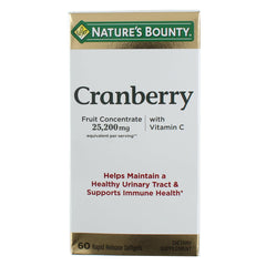 Nature's Bounty cranberry softgels bottle 60-count for daily urinary health support