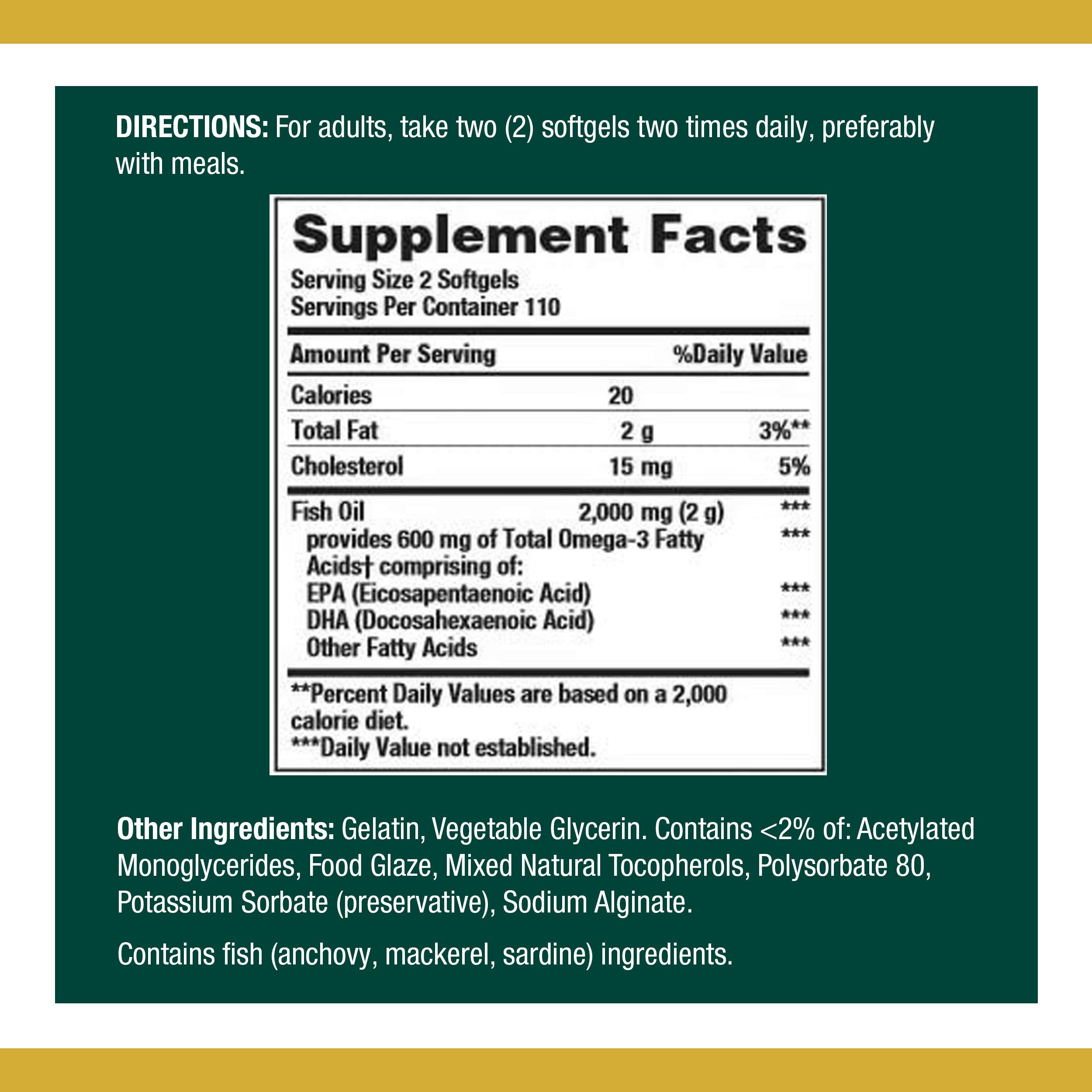 Nature's Bounty fish oil softgels – bottle front for easy daily use.