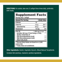 Nature's Bounty Fish Oil softgel close-up highlighting purified omega-3