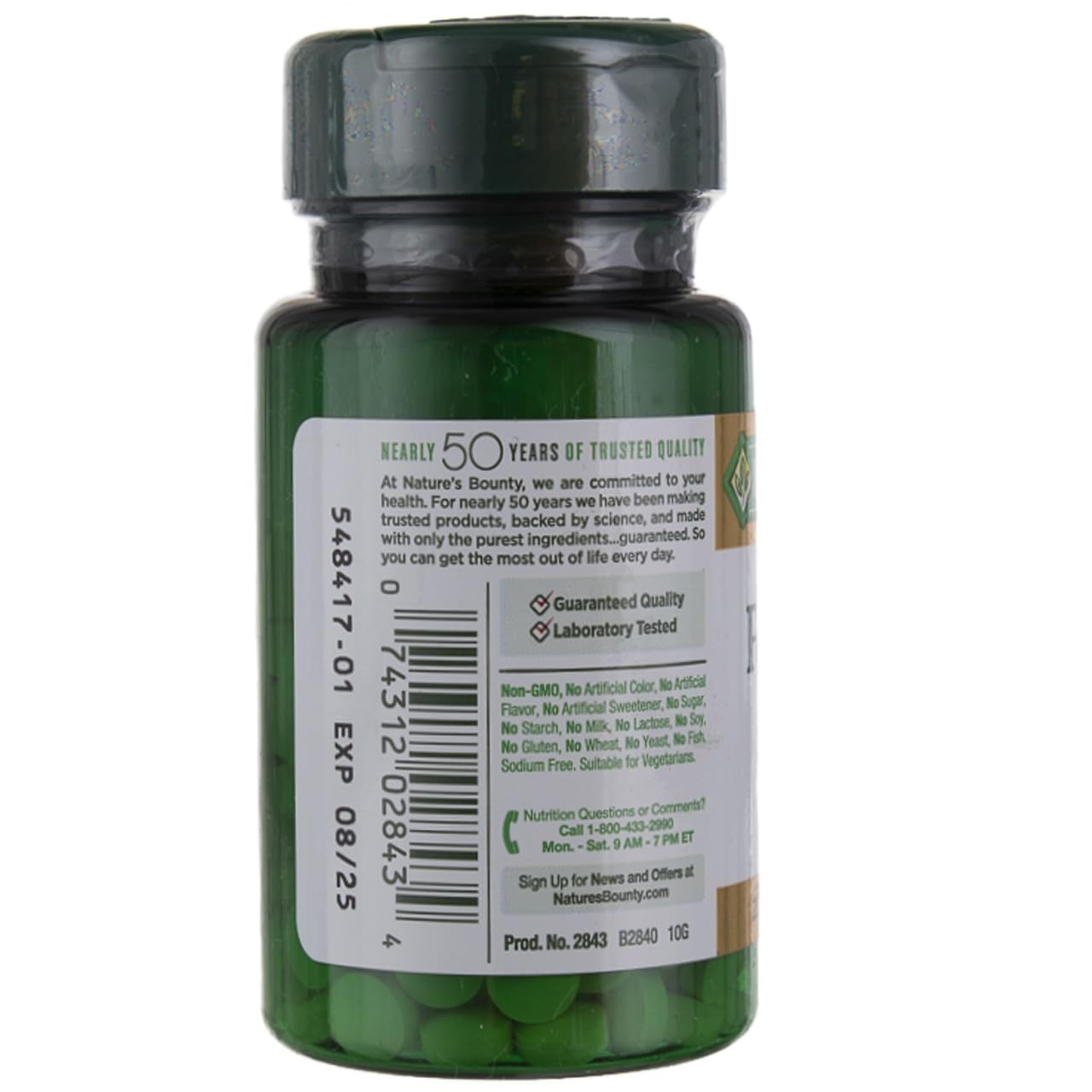 Nature's Bounty folic acid 800 mcg tablets closeup emphasizes daily wellness support.