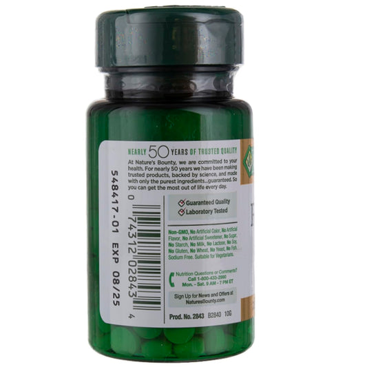 Nature's Bounty folic acid 800 mcg tablets closeup emphasizes daily wellness support.
