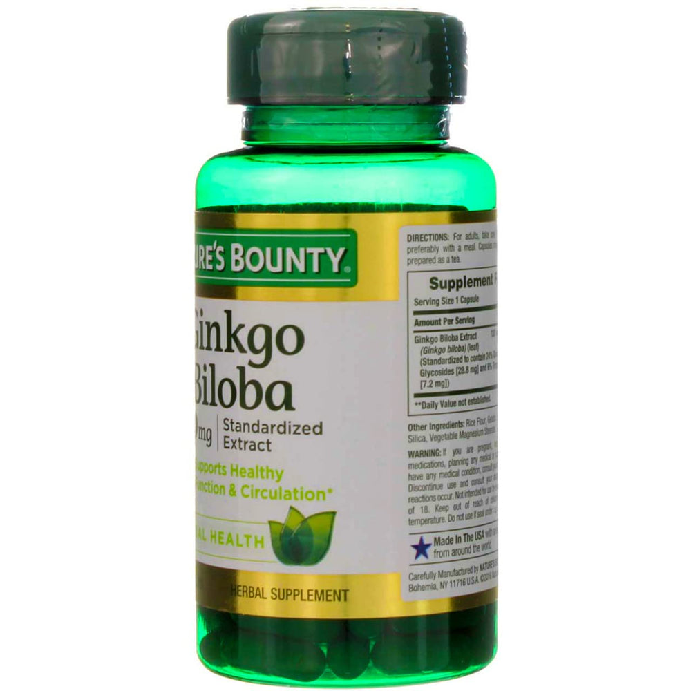 Nature's Bounty Ginkgo Biloba capsule scene showing a simple daily routine.