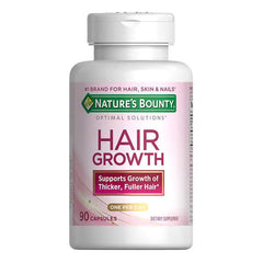 Nature's Bounty Hair Growth bottle top showcases secure, travel-friendly packaging.