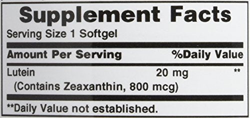 Nature's Bounty Lutein pack-2 label highlights value