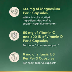 Nature’s Bounty Magnesium L-Threonate capsule packaging with dosage panel