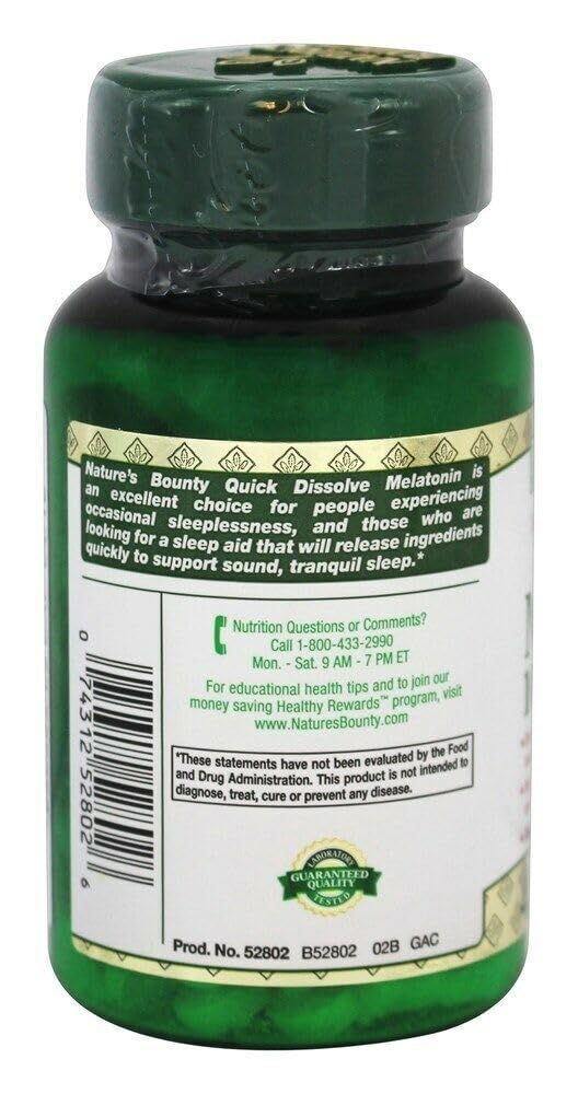 Pack of four Nature's Bounty melatonin bottles offers value for daily use.