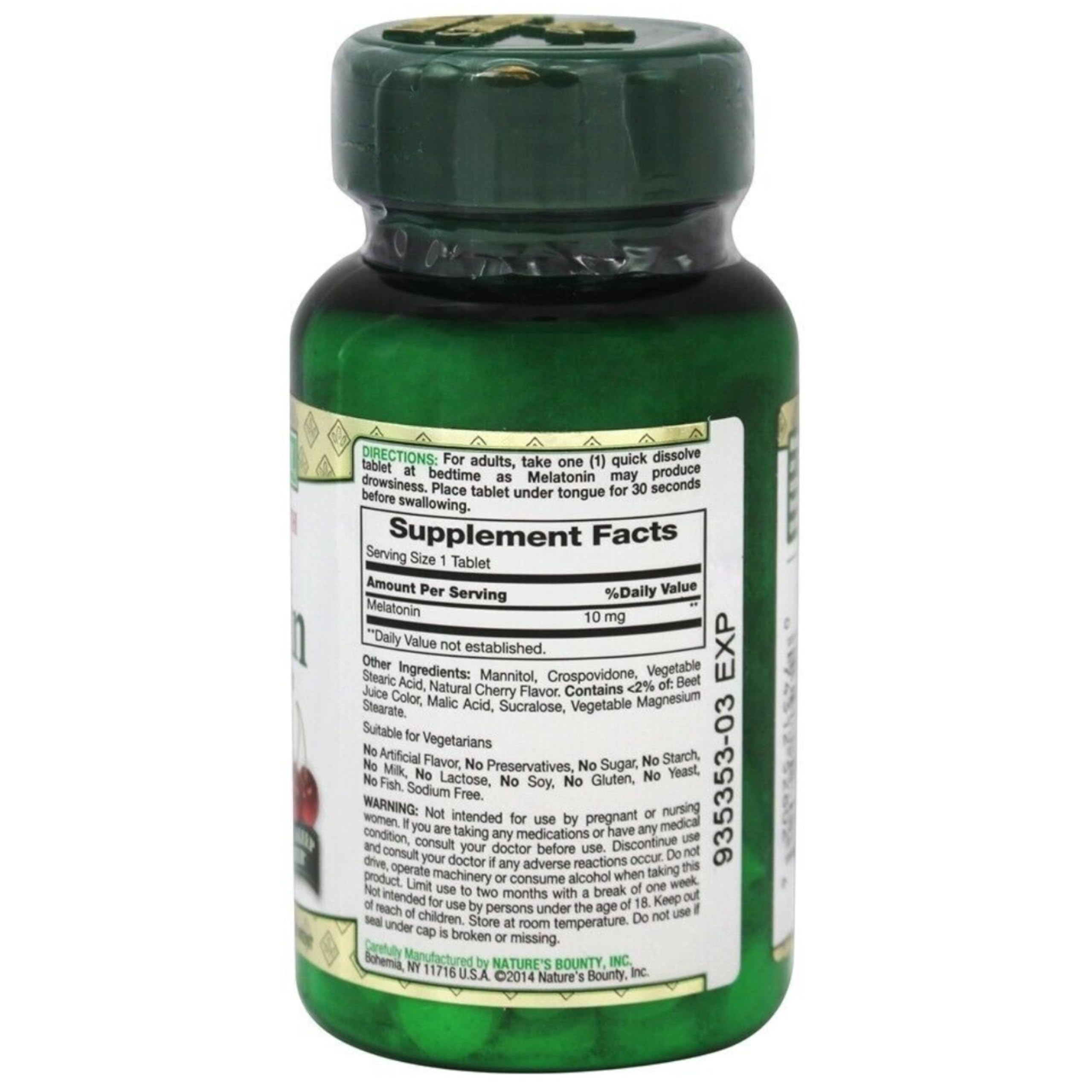 Cherry-flavored melatonin quick-dissolve tablets for a pleasant bedtime ritual.