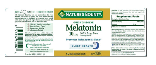 Nature's Bounty Melatonin cherry-flavored tablet enhances nighttime ritual and flavor.