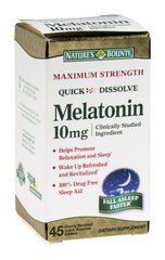 Nature's Bounty Melatonin quick-dissolve tablets in pack for tranquil sleep and rest