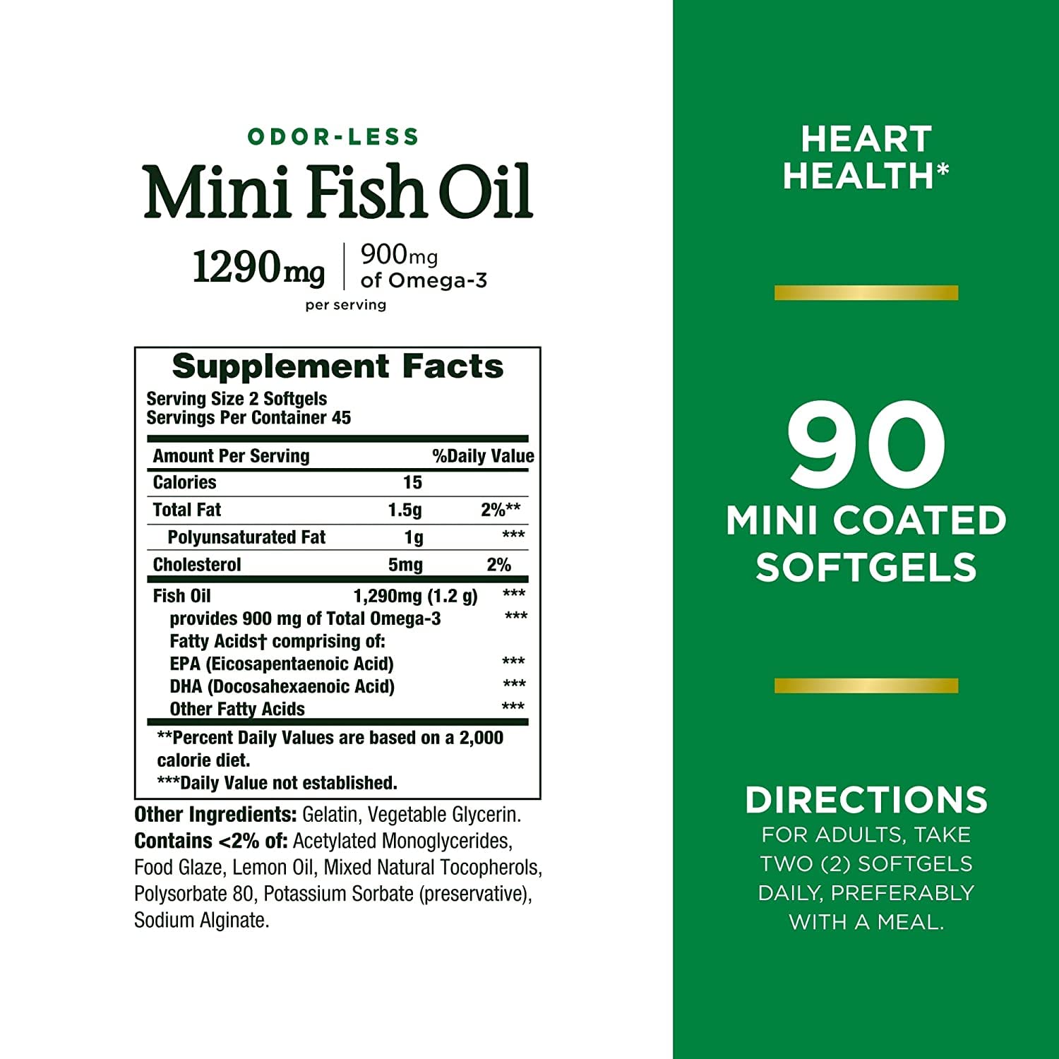 Nature's Bounty Mini Fish Oil softgels pack-2 image highlights convenient two-pack for daily omega-3.