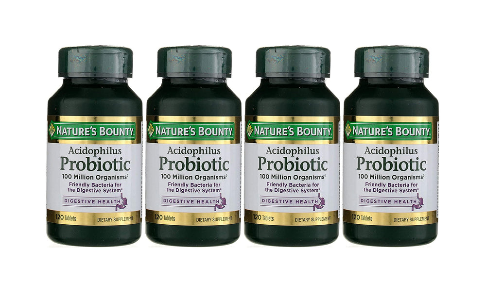 Nature's Bounty Probiotics bottle for daily digestive balance and gut wellness