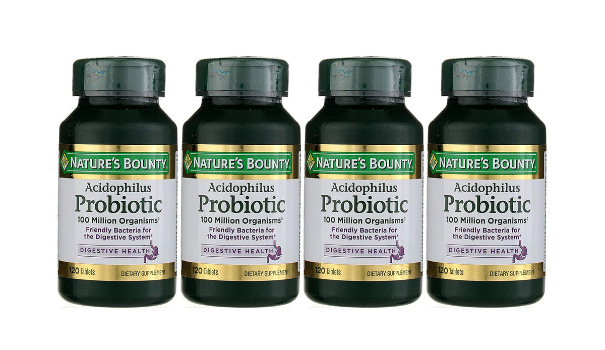 Nature's Bounty Probiotics bottle for daily digestive balance and gut wellness