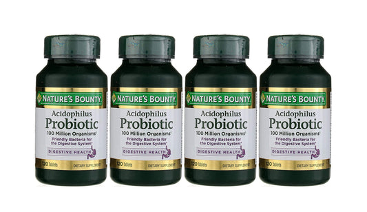 Nature's Bounty Probiotics bottle for daily digestive balance and gut wellness