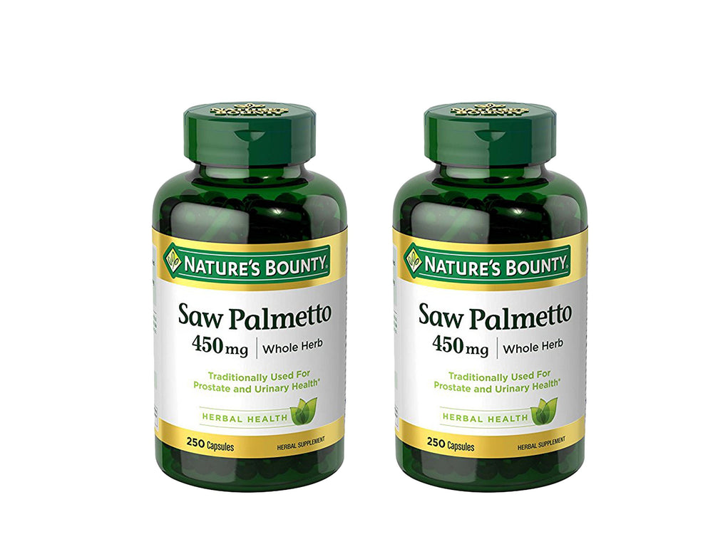 Nature's Bounty Saw Palmetto 450 mg capsules bottle for daily supplement routine