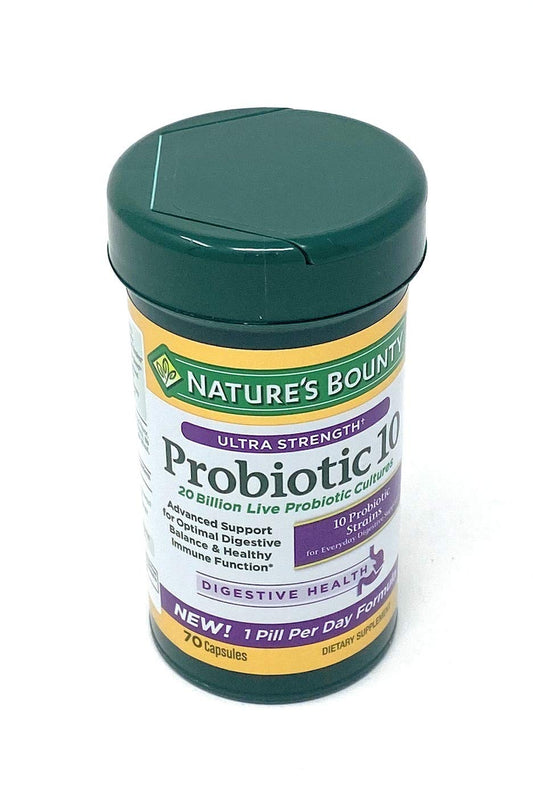 Nature's Bounty Ultra Strength Probiotic 10 capsule for daily digestive balance