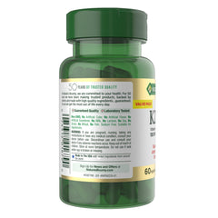 Nature's Bounty Vitamin D3 K2 packaging detail on white background.