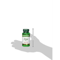 Nature's Bounty zinc caplets dosage reminder concept image for daily use.