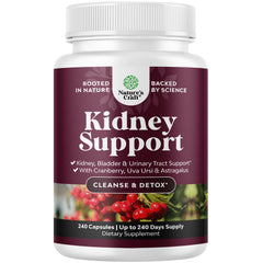 Natures Craft Advanced Kidney Cleanse bottle pours, suggesting detox support.