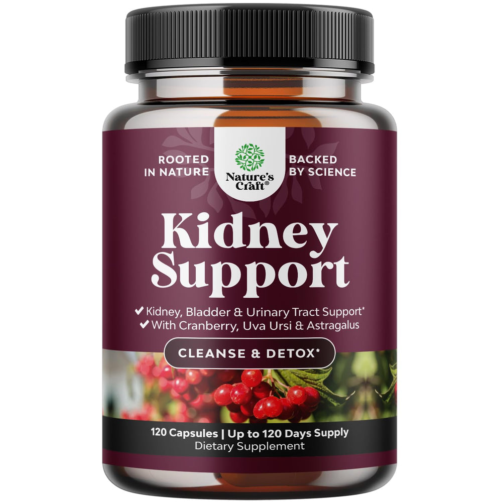 Nature's Craft Advanced Kidney Support bottle with capsules for daily urinary health support
