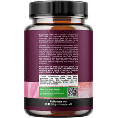 Natures Craft capsules closeup highlighting collagen and biotin ingredients